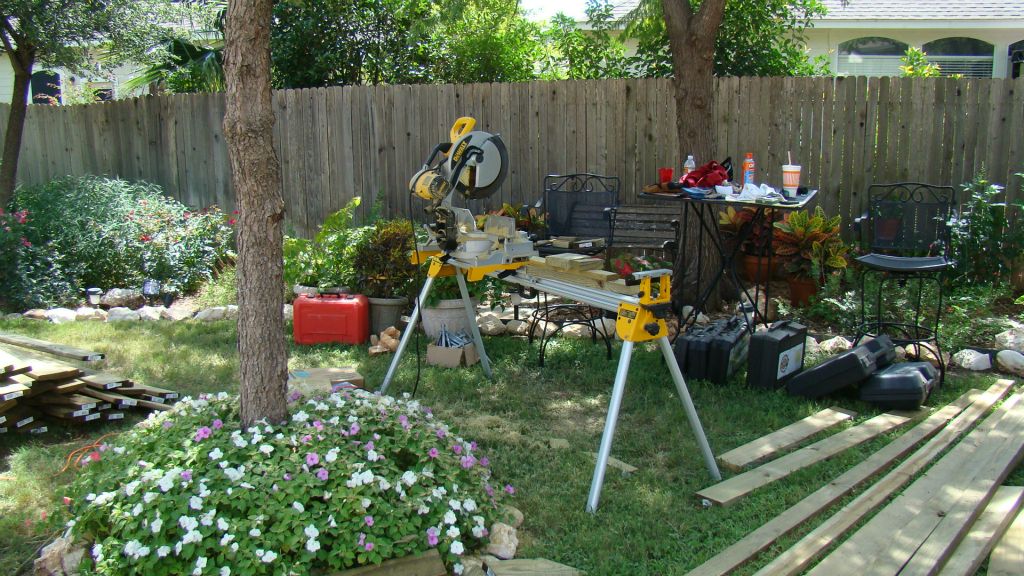 STAGING AREA IN BACK YARD